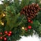 24" Clear LED Mixed Pine & Berries Christmas Wreath